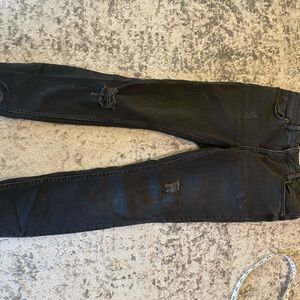 Free people distressed Jean with raw edge ankle